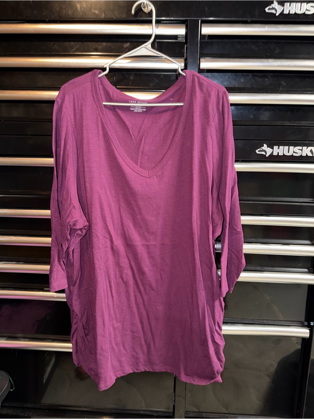 Lane Bryant Purple V-Neck Tunic Top